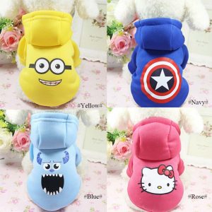 Cartoon Small Dog Clothes Winter Dog Hoodie Coat Pet Clothing